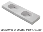 Plan double vasques système d’évacuation discret L 50 à 201 x P 40 à 51 cm, finition lisse mate, 10 couleurs, Résine Anti-bactérien Akrytan® teinté dans la masse, Livraison Offerte